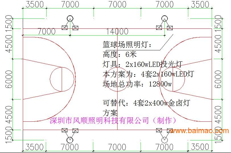 篮球场照明灯安装方案